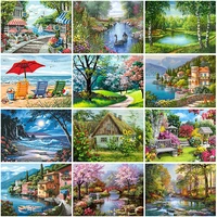 diy 5d diamond painting scenery full square round drill diamond embroidery mosaic landscape picture rhinestone home decoration
