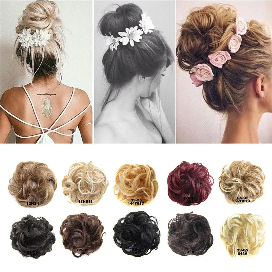 Новинка 2019 лидер продаж Модные Вьющиеся грязные пучки волос резинки для