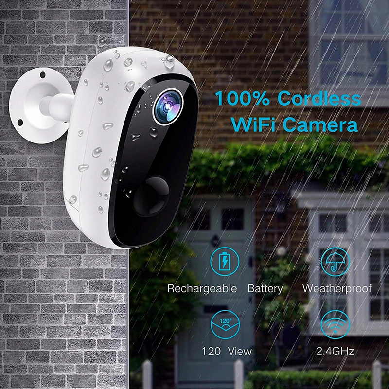 Перезаряжаемые Wi Fi Батарея приведенный в действие Камера 1080P Домашняя