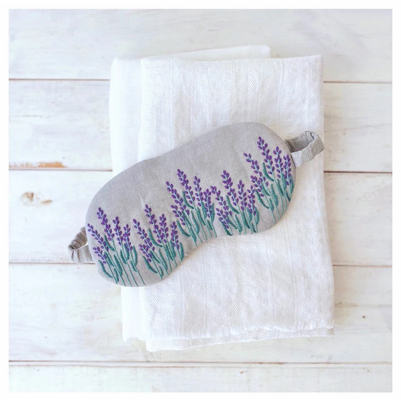 

Hand-made Diy Embroidery of Sleeping Eye Mask Self-embroidered of The Valley Flower Shading Eye Mask Material Package Birthday