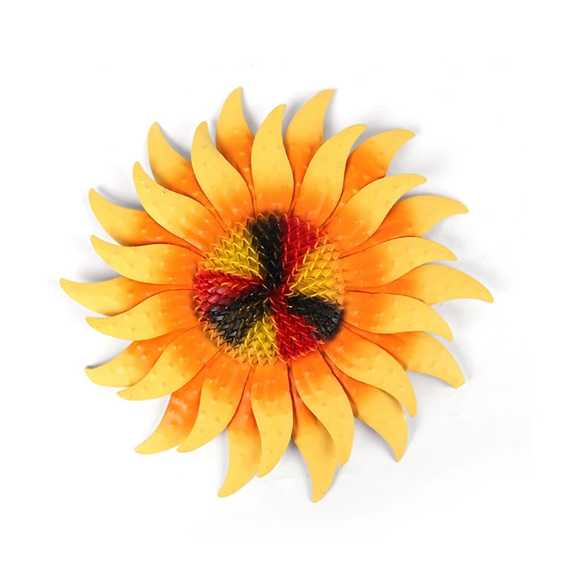 

Настенный декор с металлическими цветами, подвесной Деревенский металлический Подсолнух для стен, для балкона, патио, крыльца, спальни, гос...