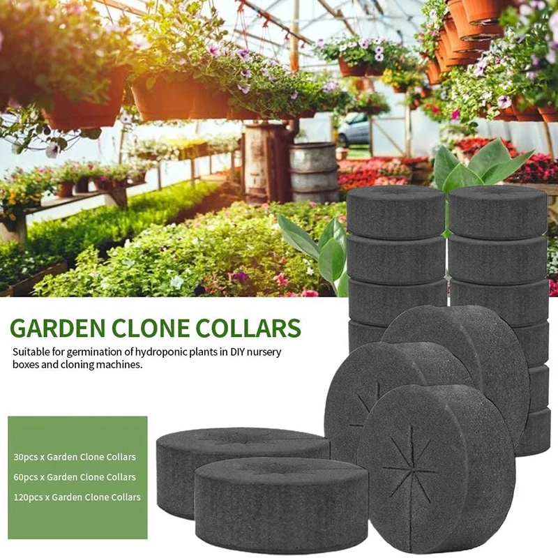 

30 Pieces of Cloning Collar Bushing Seedlings Vegetable Planting Sponge Block Soilless Hydroponics Planting Sponge