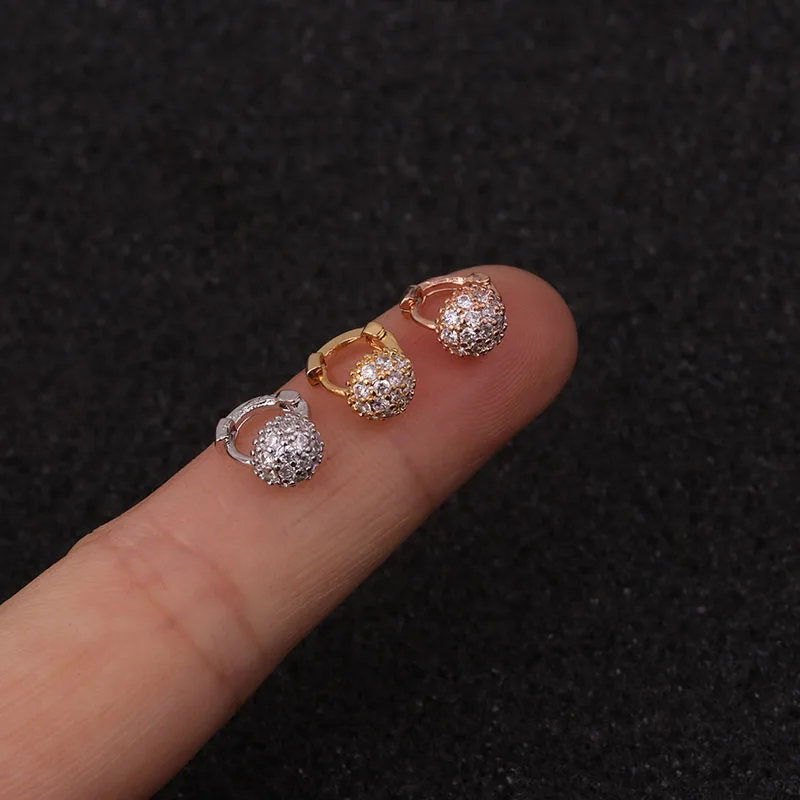 Серьга-кольцо Sellsets с фианитами для пирсинга ювелирные изделия ушной хрящ белого