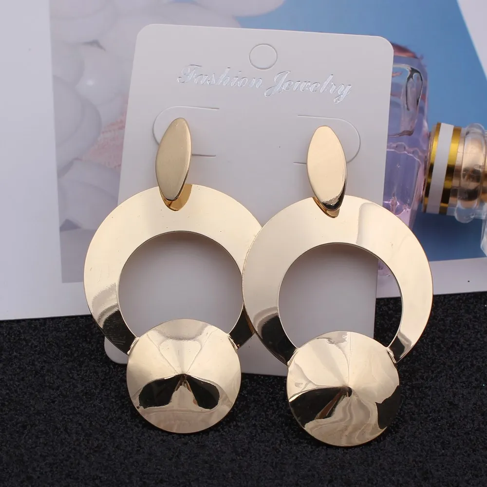 Новинка серьги капельки Ohrringe золотого цвета круглые капли для женщин большие