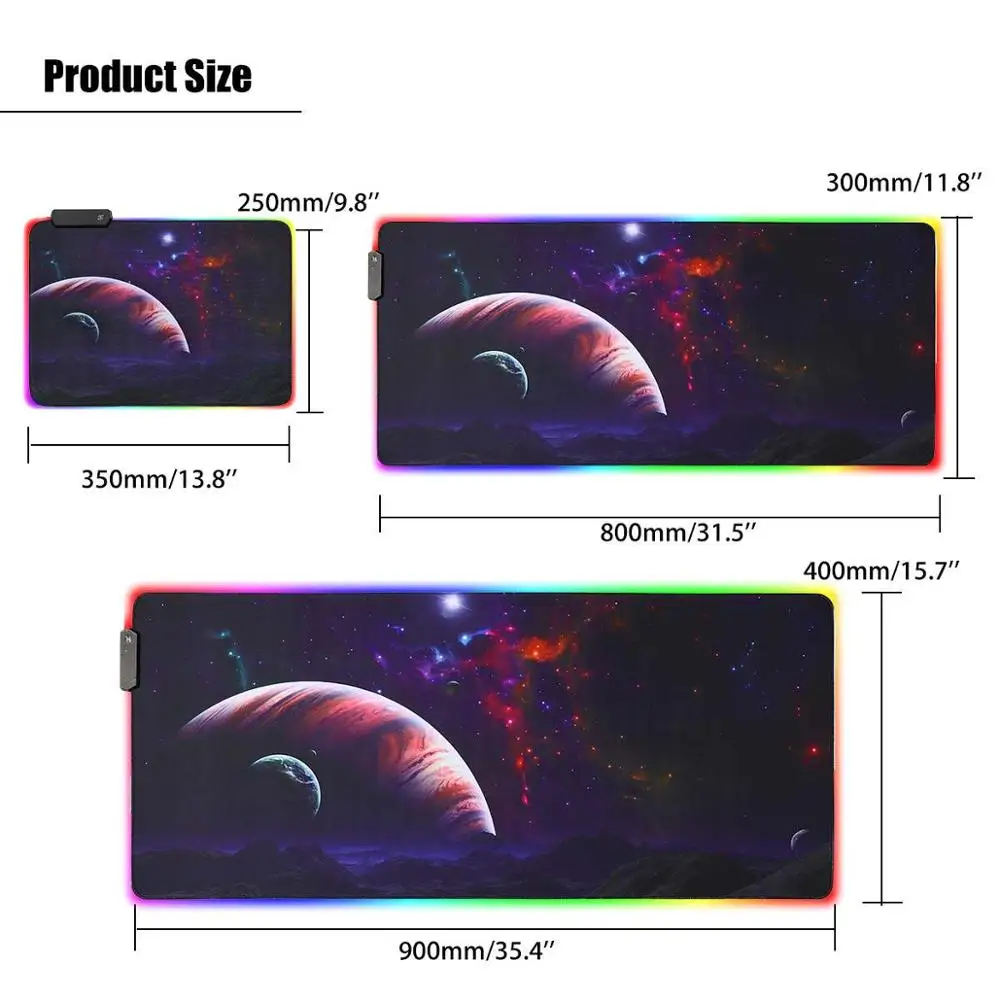 Moon Игровой коврик для мыши светодиодный Большой геймерский коврик для мыши RGB 11Usb светодиодный компьютерный коврик с подсветкой резиновая клавиатура Настольный коврик для Csgo - Цвет: Moon