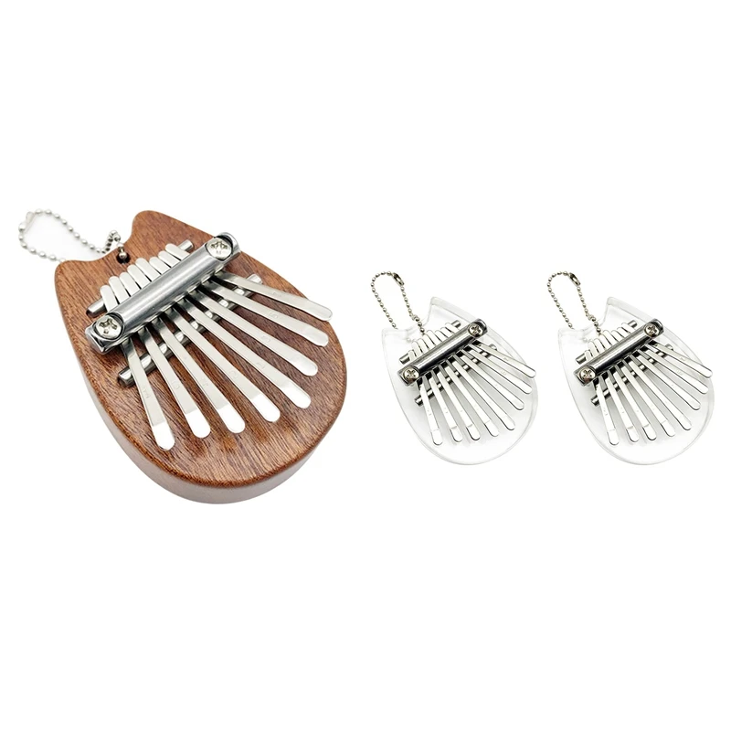 

1Set 8 Keys Wood Chinchilla Kalimba African Thumb Piano & 2Pcs 8 Keys Kalimba Thumb Piano Crystal Kalimba Acrylic