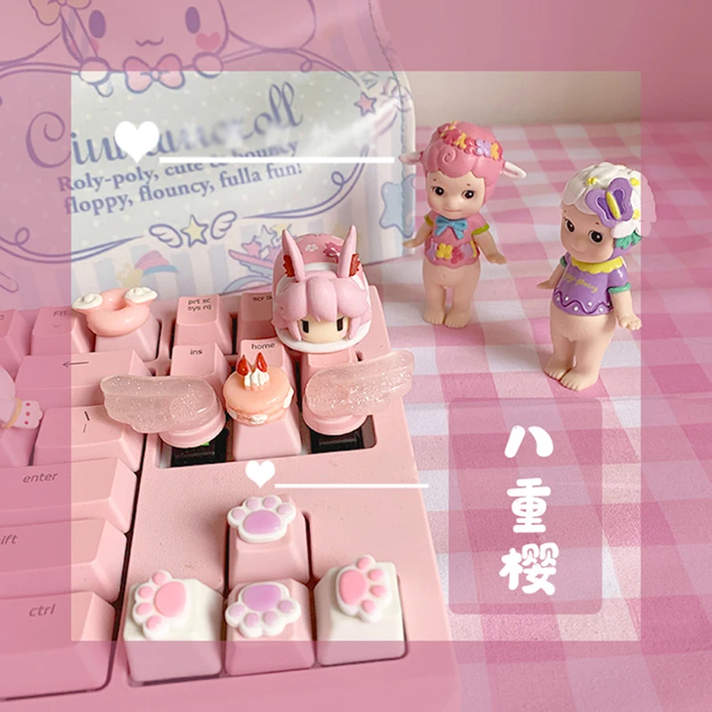 

DIY anime keycaps Three-dimensional Personalized Cartoon Keys for mechanical keyboard yae sakura & qiyana cosplay