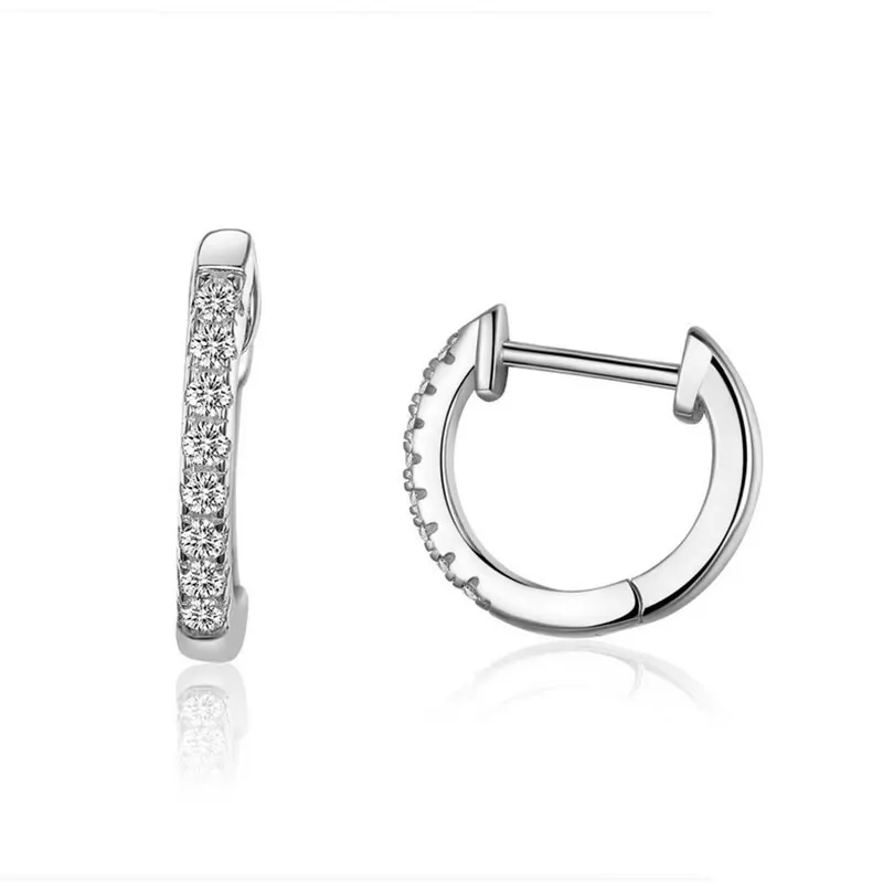 SILVER Bamoer, 6 цветов, сверкающие круглые серьги для женщин, серебро 925, розовое золото, свадебные массивные ювелирные изделия, Brincos SCE498-C - Окраска металла: SILVER