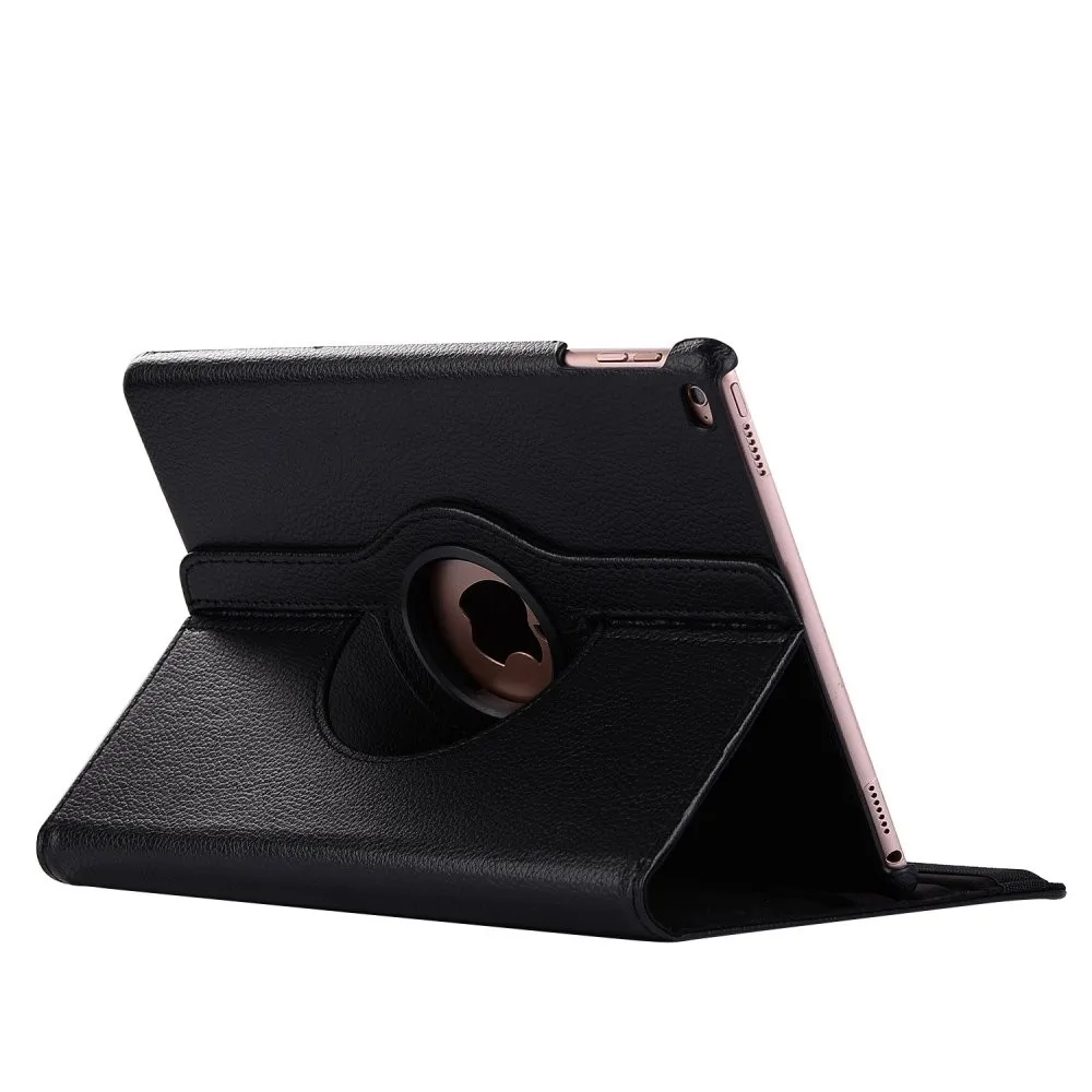 Чехол для iPad 9,7,,, Чехол для iPad Air 2, Air 1, чехол, 5, 6, 5, 6, 6 поколение, чехол, вращающийся на 360 градусов, кожаный смарт-чехол - Цвет: Black