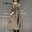 Тренч женский длинный с капюшоном, Корейская верхняя одежда, свободная тонкая ветровка размера плюс, 3XL4XL, весна-осень