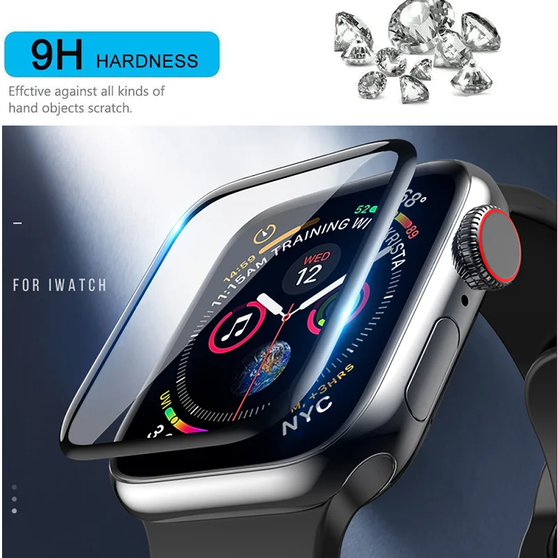 Защитная пленка для экрана Apple Watch 44 мм стекло полное покрытие защита на iWatch