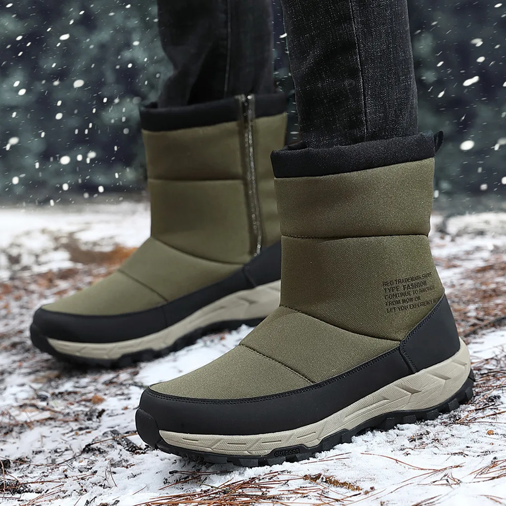Сезон осень-зима мужские ботинки из водонепроницаемого материала удобные зимние
