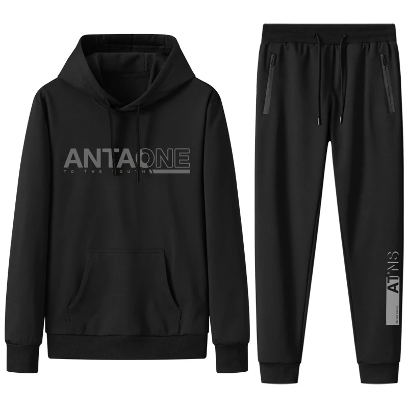 

SONECHOKI Jogging Suit Men Winter Sportswear Pullover Hooded Gym Fitness Clothing Tracksuit Running Sport Polyester Sweat Suits