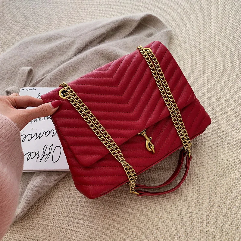 Женские сумки повседневные Большие женские с клапаном новые однотонные на плечо