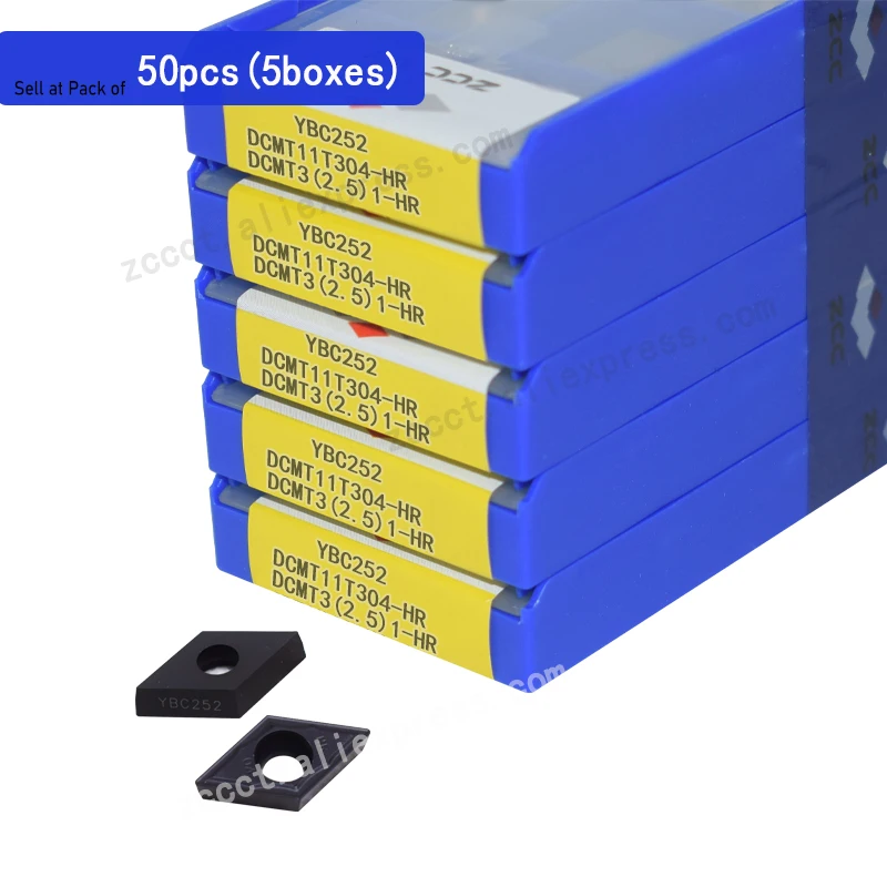 

Пластина ZCC из карбида вольфрама DCMT11T304-HR YBC252 DCMT 11T304 HR, 50 шт.