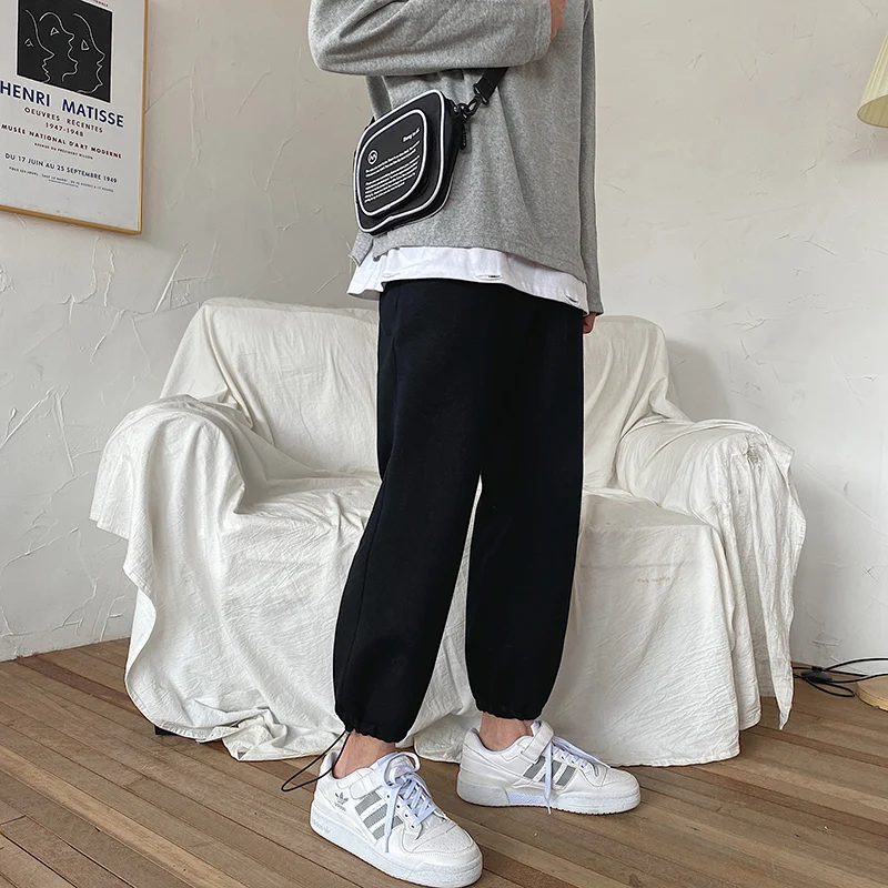 Мужские спортивные штаны модные однотонные повседневные брюки для бега уличная