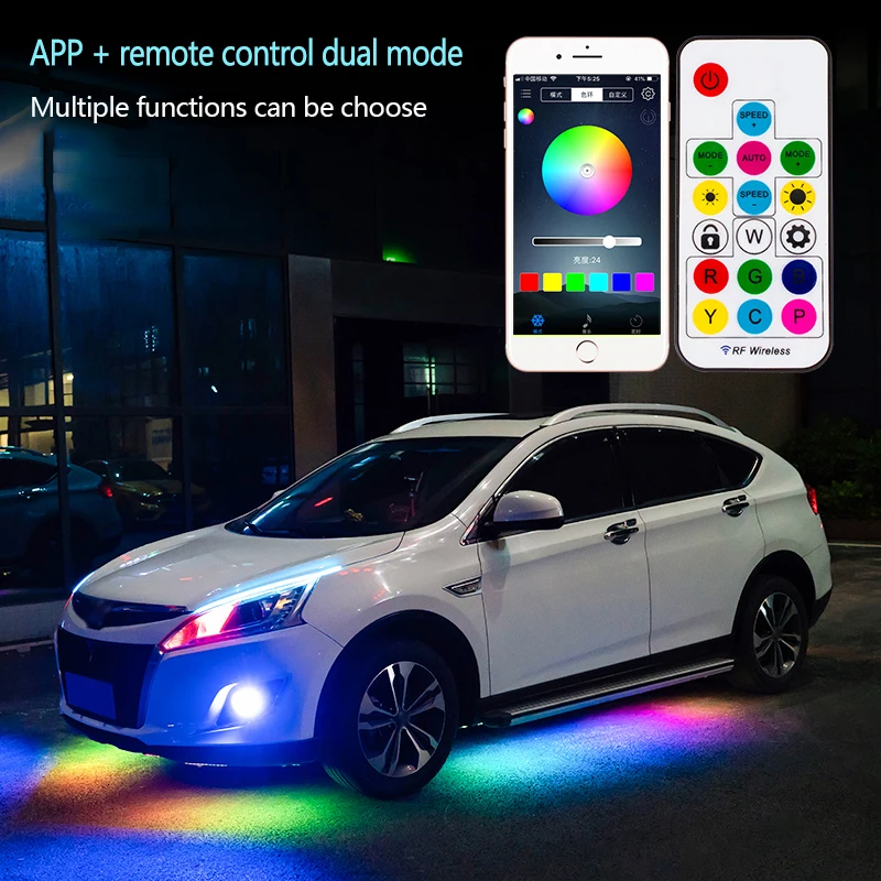 4 шт. автомобиль Underglow светильник гибкие светодиодные ленты светодиодный днища s