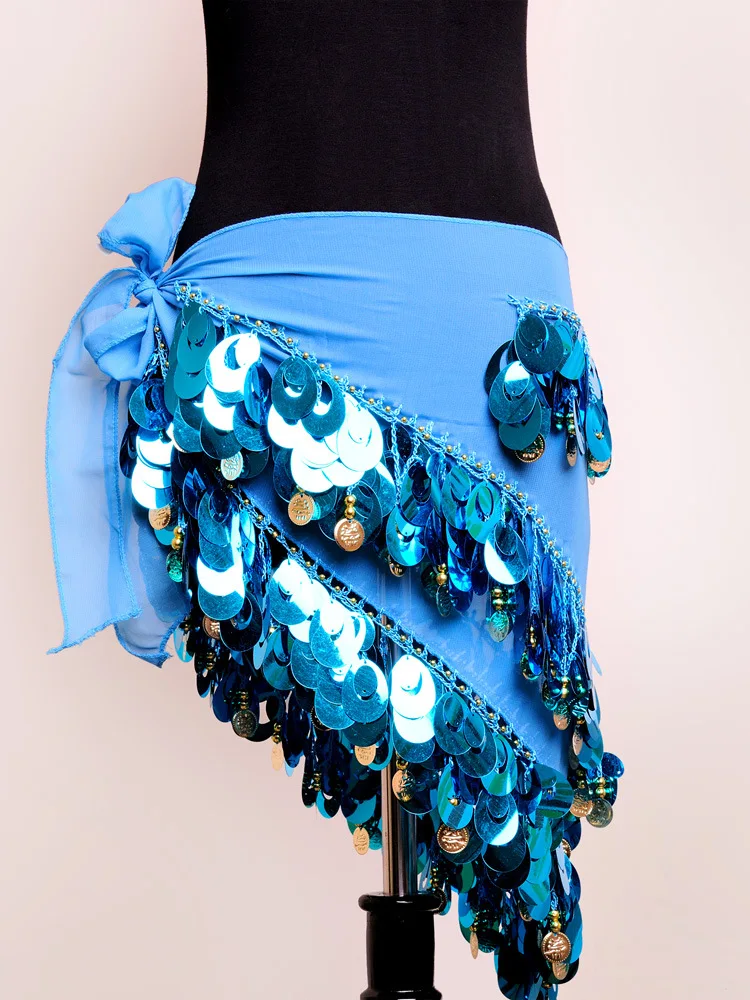 

Hot Sale Striking Belly Dance Hip Scarf Big Embroidery Sequins and Shining Coins Belly Dancing belt women dance costume