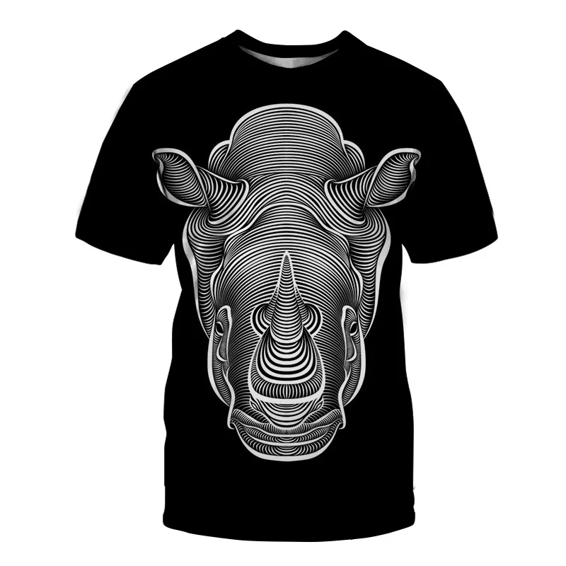

QIWN 2021 Men's 3DT-Shirt Loose Men's Short-sleeved Animal Abstract Element T-shirt Print T-shirt Clothes Oversized T Shirt