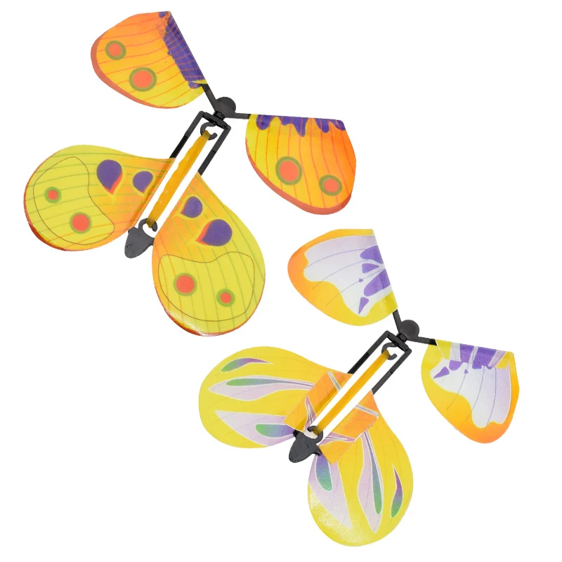 

5 Pcs Magic Flying Butterfly Metal Bracket Rubber Band Powered Little Tricks Funny Surprise Toys Gifts for Boys and Girls