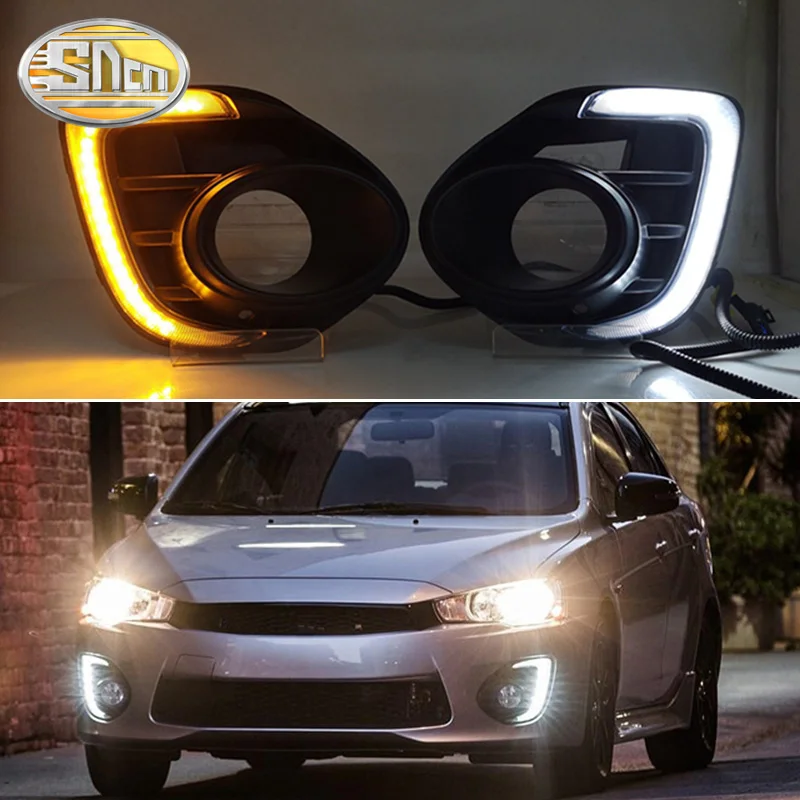 Для Mitsubishi Lancer 2016 2017 2018 2019 12V светодиодный дневный ходовой светильник DRL с желтым