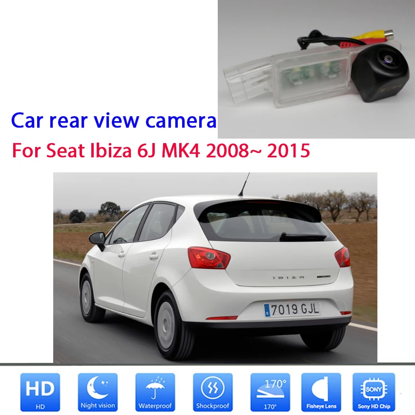 Камера заднего вида для SEAT Ibiza 6J MK4 2008 2009 2010 2012 2014 2016 2017 2018 CCD Full HD Ночное видение