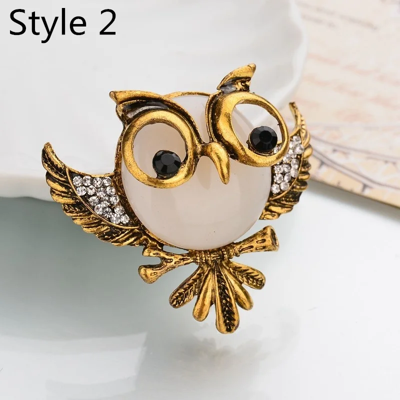 Милое Качество Сова брошки и шпильки Кристалл Большие Животные броши брошь
