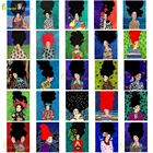 Модная Картина на холсте с красочными волосами для девушек, ретро постер в скандинавском стиле для женщин, настенные картины для гостиной без рамки