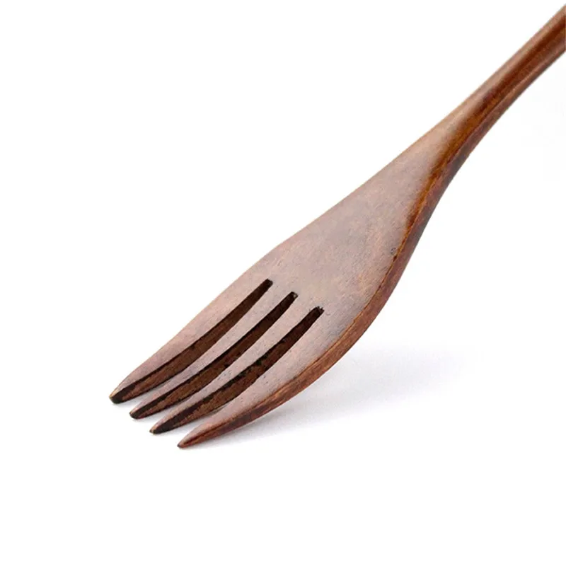 Fork 1 шт. 18 см деревянные ложки маленькая кухонная изогнутая кухонная ложка кофейные супы ложка кухонные аксессуары для дома лидер продаж - Цвет: Fork