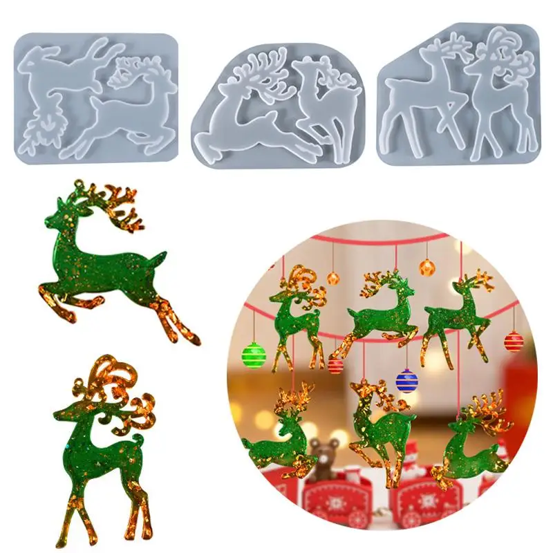 Подвеска в виде лося эпоксидная смола форма для рождественского брелка