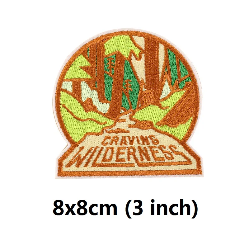 WILDERNESS Лагерь жизни вышитый патч Открытый Кемпинг природа любящий значок аппликация Железный пришить патч - Цвет: WILDERNESS