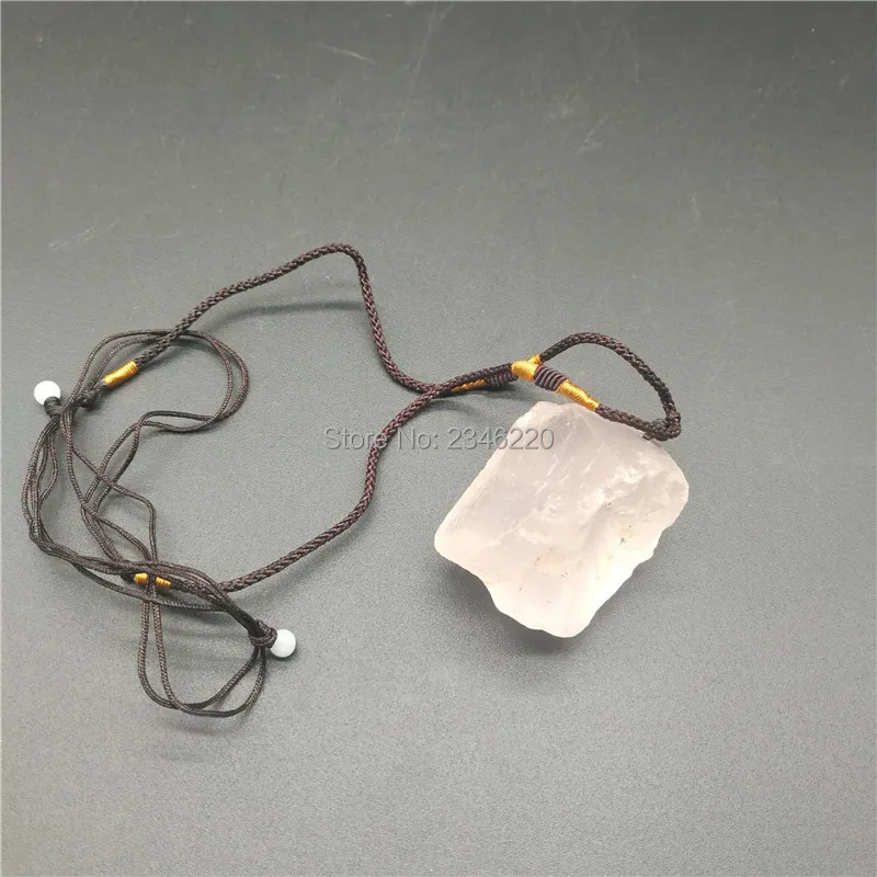 Натуральный розовый кварц прозрачный кристалл точечный кулон для исцеления | Дом