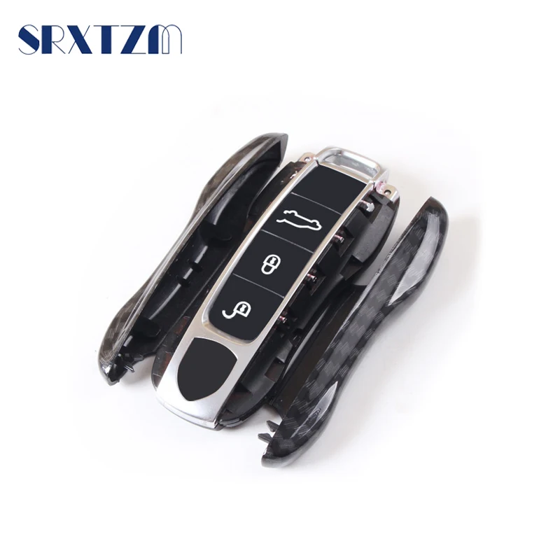 ABS Carbon Fiber Style Remote Smart Key Cover Case For Porsche Cayenne G2 2018 | Interior Mouldings