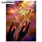 Алмазная живопись Z614, полноразмернаякруглая 5D Вышивка крестиком, ручная работа, Бабочка, мозаика из страз