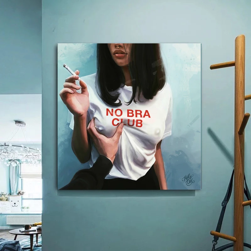 

Modern Abstract No Bar Club Girls Canvas Painting Posters and Prints Wall Art Pictures Cuadros Home Decor Living Room Decoration
