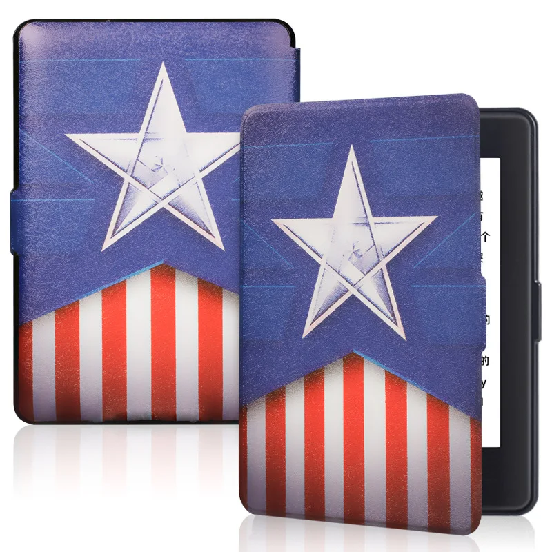 Captain America Чехол для Amazon Kindle 8-го поколения Смарт-оболочка кожаный флип ударопрочный защитный чехол для Kindle 8th чехол для планшета - Цвет: Captain America