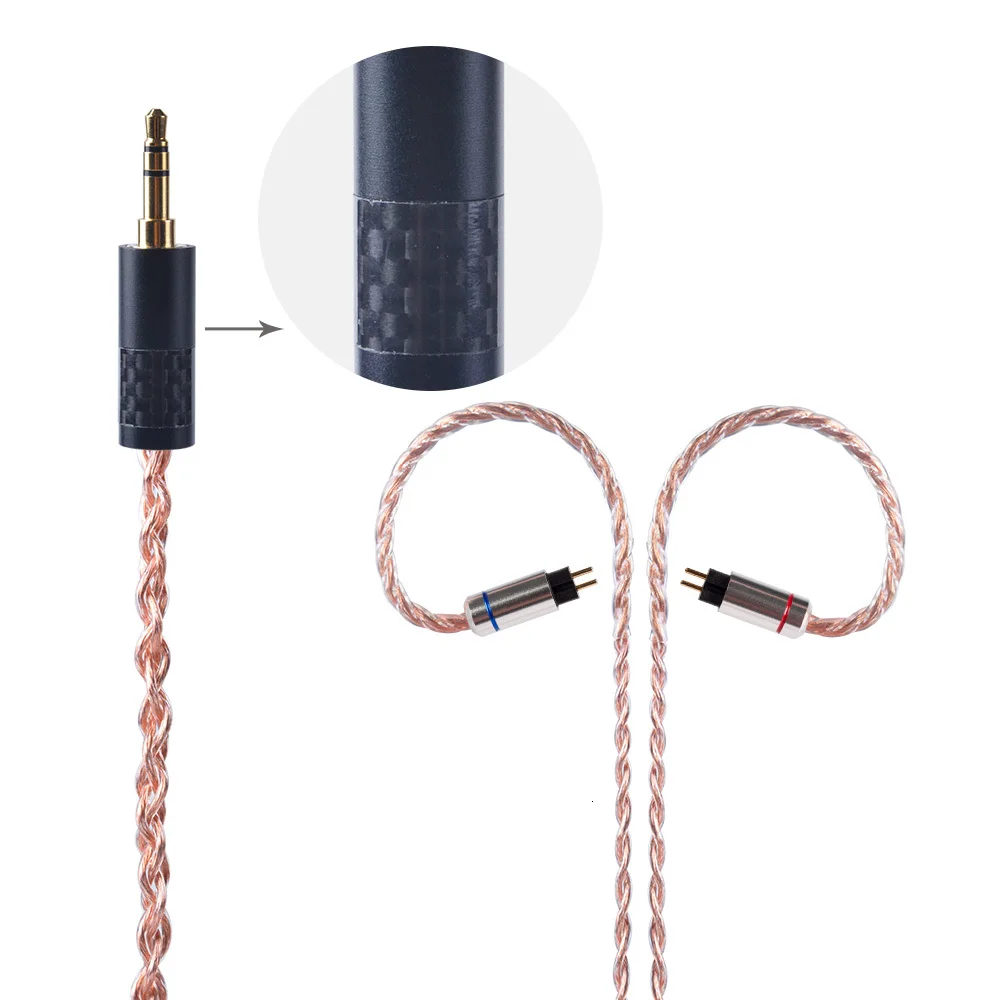 OFHC 24 AWG 6N высокой чистоты Медь кабель 2,5/3,5/4,4 мм балансный кабель с MMCX/2PIN/QDC для BL-03 BLON ZS10 PRO ZSX C12 BA5