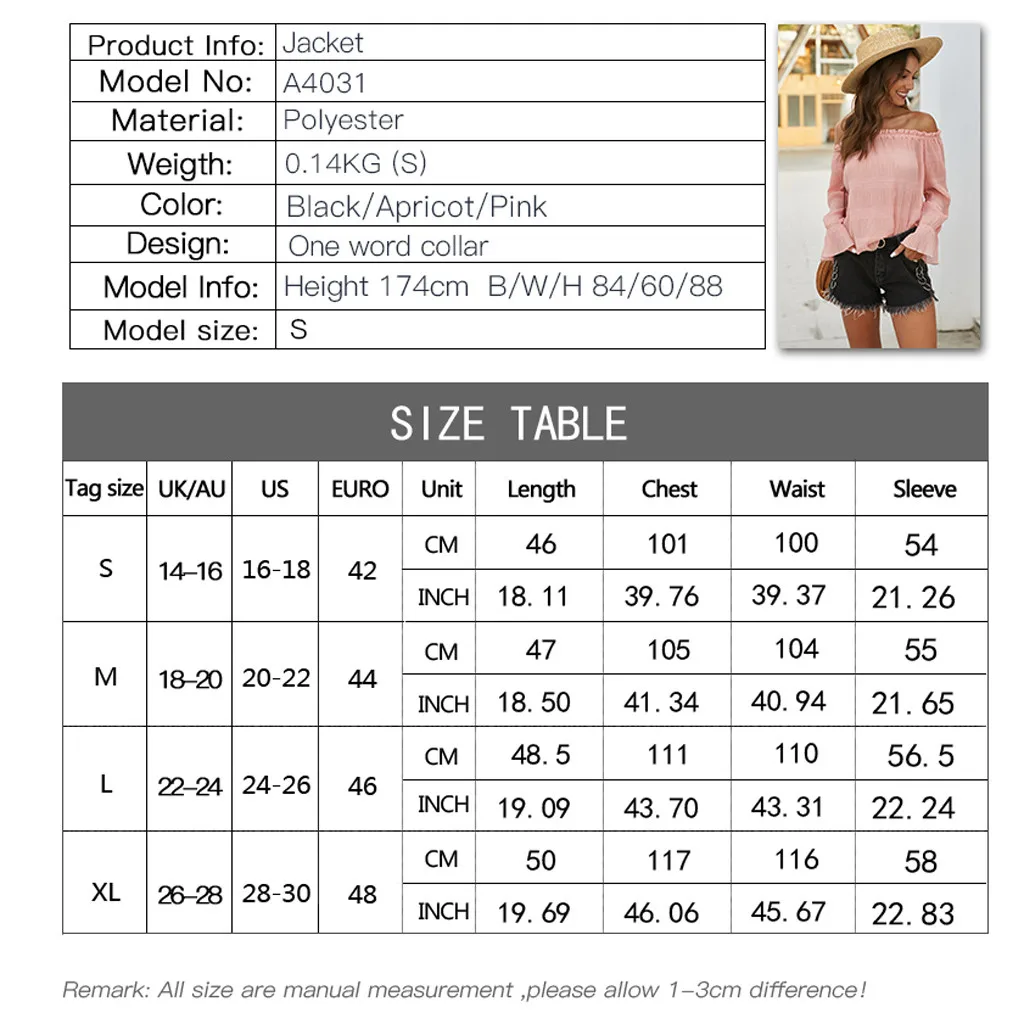 

Spring Summer blouse women fashion Solid One Shoulder Ruffled Flounce Long Sleeve Casual Tops blouse 2020#guahao