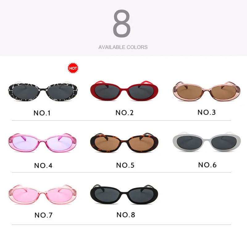 

Elbru Fashion Small Oval Cowmooflage Sunglasses Vintage Street Snap Sungshades Stripe Color Frame Sun Glasses For Men And Women