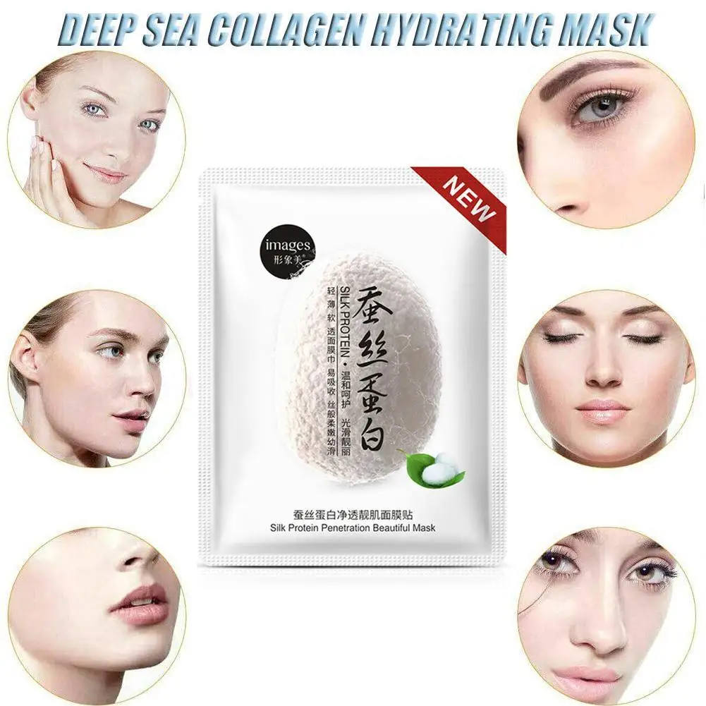 

20PCS Silk Protein Mask Hyaluronic Deep Moisturizing Oil Control Shrink Pores Whitening Anti-Aging Pigmentation Corrector Whole