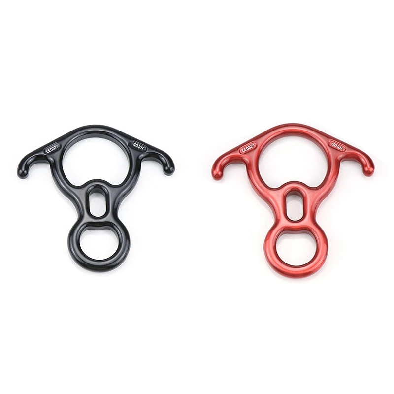 

50KN Figure 8 Descender, Descender Gear with Bent Ears Belay Slots for Belaying Rappelling Rock Climbing Kit Fall