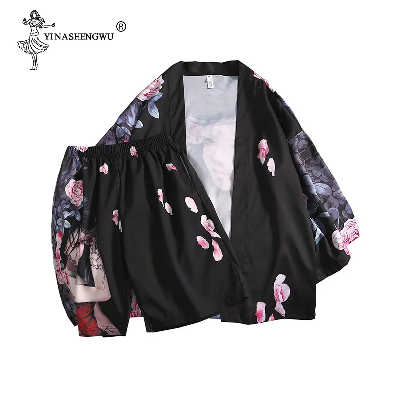 Yukata/женское и мужское традиционное японское кимоно топ штаны кардиган мужская