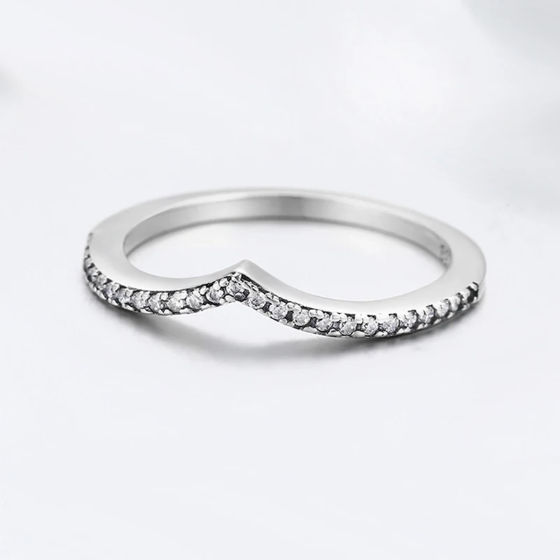 925 Sterling Silver Water Droplet Clear CZ Finger Rings for Women Wedding Engagement Jewelry Girlfriend Gift