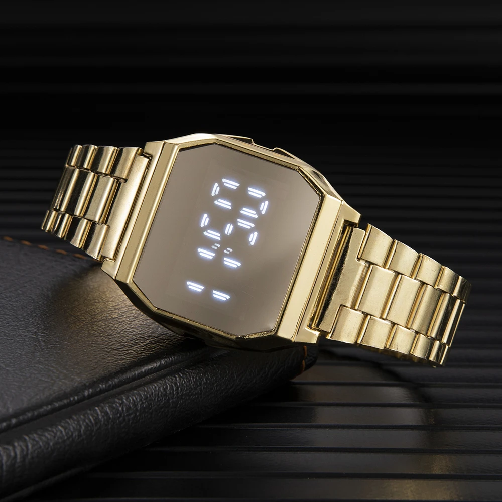

Sport Uhr Für Männer Luxus Gold Edelstahl Business Casual Männer der Digitale Elektronische Uhren Frauen Uhr Relogio Masculino