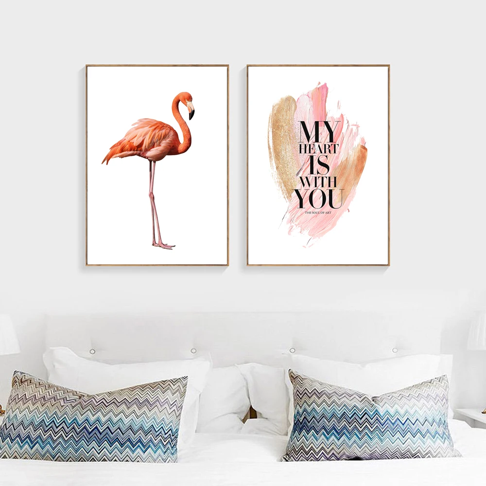 Скандинавские птицы цветок настенный художественный холст плакат белый