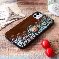 for iphone primitive cowboy cowgirl western country brown turquoise leather soft tpu border apple iphone case