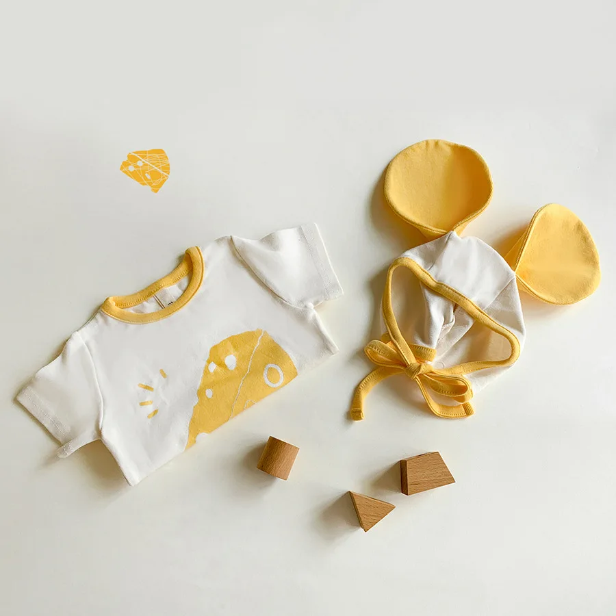 

7796 Cute Baby Romper 2021 Summer Newborn Baby Clothes Short Sleeve Toddler Girl One Piece Clothes With Hat Infant Onesies