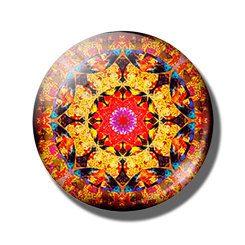 PACK OF 1 Мода Мандала магнит на холодильник 30 мм Стекло Круглый Кабошон декоративный холодильник магнитная наклейка домашняя отделка кухни инструмент - Цвет: PACK OF 1