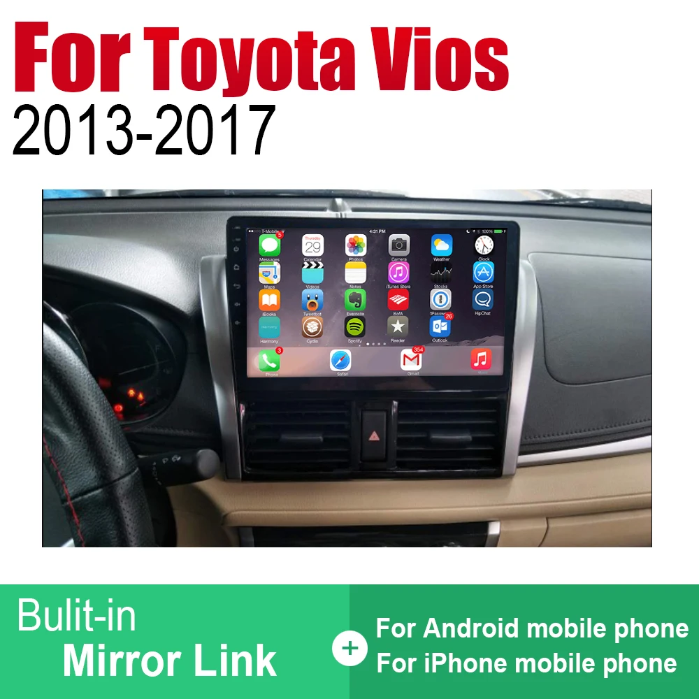 Автомагнитола ZaiXi Android 2 Din для Toyota Vios 2013 ~ 2017 автомобильный мультимедийный плеер
