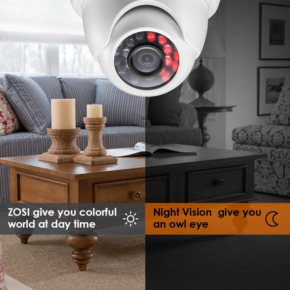 ZOSI 8CH CCTV Системы 720 P HDMI TVI 8CH видеонаблюдения DVR 4 шт 1,0 МП инфракрасная камера системы безопасности 1200 купольная камера tvl кабель для камеры CCTV Системы
